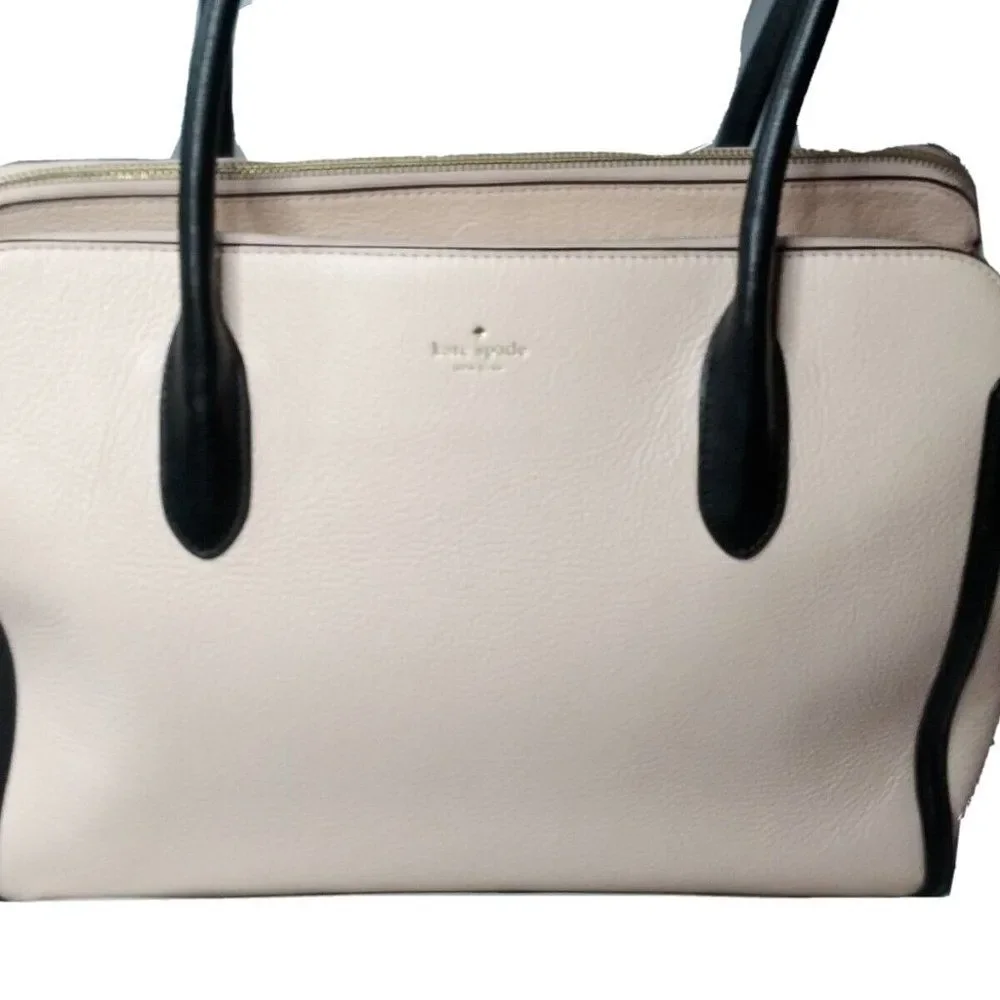 Kate Spade Caroline Queeney Pink Leather Tote Bag Executive Handbag